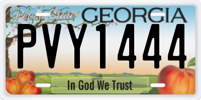 GA license plate PVY1444