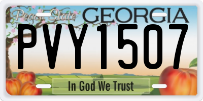 GA license plate PVY1507