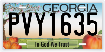 GA license plate PVY1635