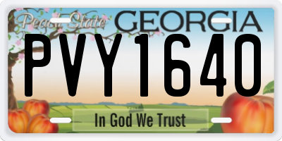 GA license plate PVY1640