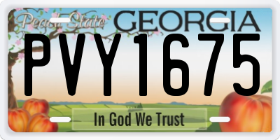 GA license plate PVY1675