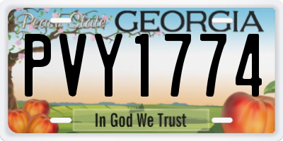 GA license plate PVY1774