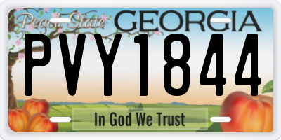GA license plate PVY1844