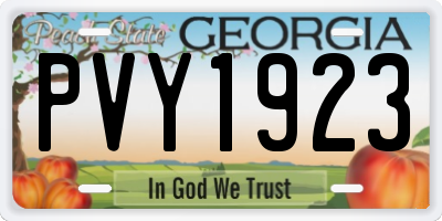 GA license plate PVY1923