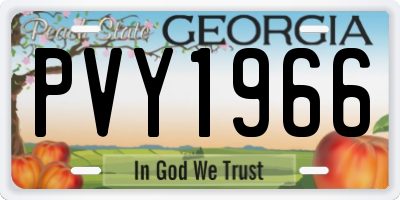 GA license plate PVY1966