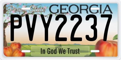 GA license plate PVY2237