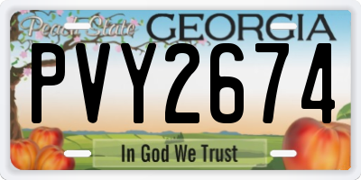 GA license plate PVY2674