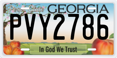 GA license plate PVY2786