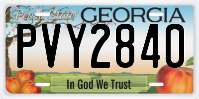 GA license plate PVY2840