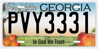 GA license plate PVY3331
