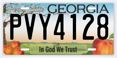 GA license plate PVY4128