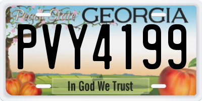 GA license plate PVY4199