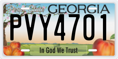 GA license plate PVY4701