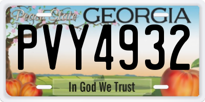 GA license plate PVY4932