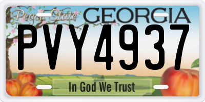 GA license plate PVY4937