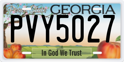 GA license plate PVY5027