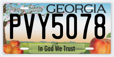 GA license plate PVY5078