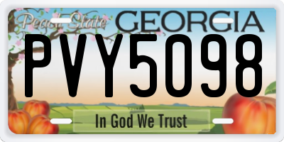 GA license plate PVY5098