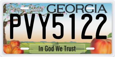 GA license plate PVY5122