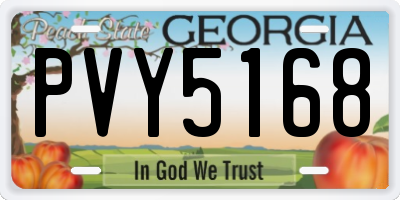 GA license plate PVY5168