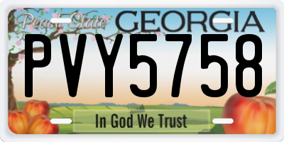 GA license plate PVY5758