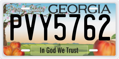 GA license plate PVY5762