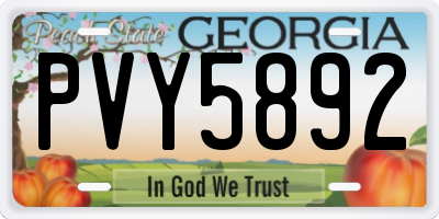 GA license plate PVY5892