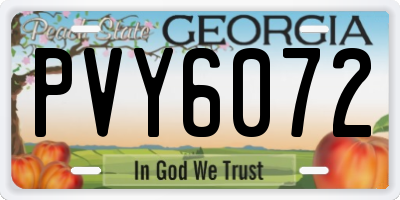GA license plate PVY6072