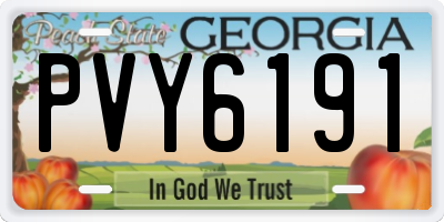GA license plate PVY6191