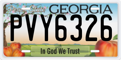 GA license plate PVY6326