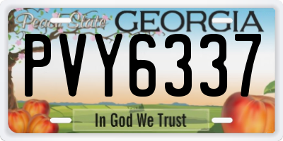 GA license plate PVY6337