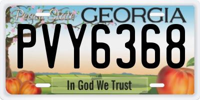 GA license plate PVY6368
