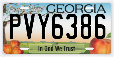 GA license plate PVY6386