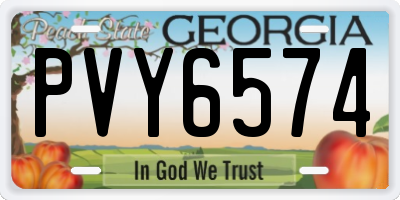 GA license plate PVY6574