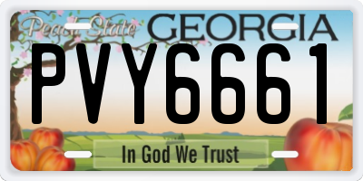 GA license plate PVY6661
