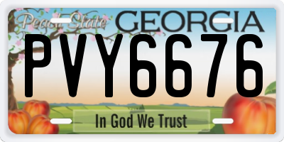 GA license plate PVY6676
