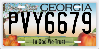 GA license plate PVY6679