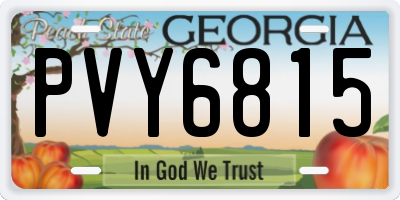 GA license plate PVY6815