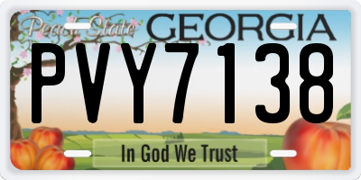 GA license plate PVY7138