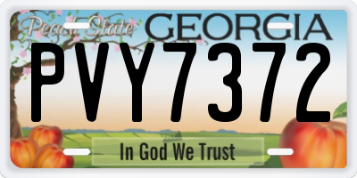 GA license plate PVY7372