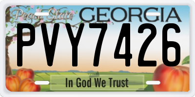GA license plate PVY7426