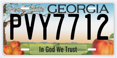 GA license plate PVY7712