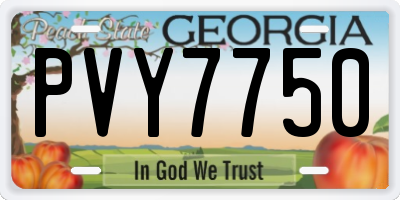GA license plate PVY7750