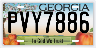 GA license plate PVY7886