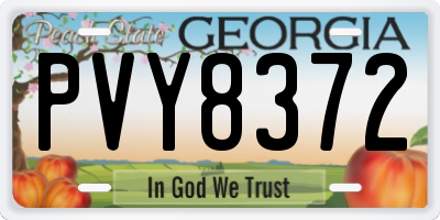 GA license plate PVY8372