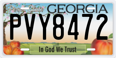 GA license plate PVY8472