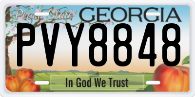 GA license plate PVY8848