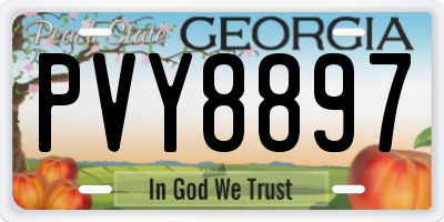 GA license plate PVY8897