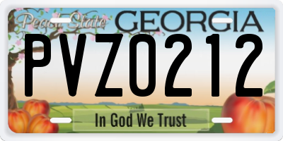GA license plate PVZ0212