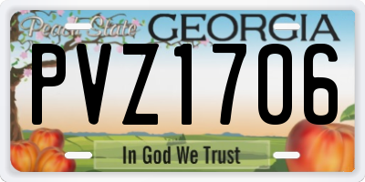 GA license plate PVZ1706